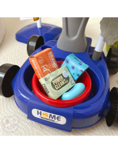 WOOPIE Zestaw do Sprzątania XXL Wózek 3w1 29 el. Niebieski