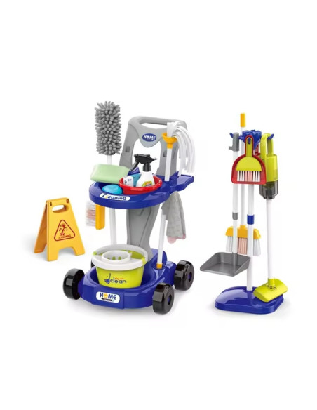 WOOPIE Zestaw do Sprzątania XXL Wózek 3w1 29 el. Niebieski