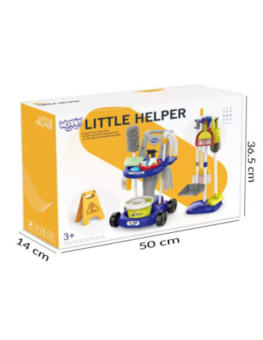 WOOPIE Zestaw do Sprzątania XXL Wózek 3w1 29 el. Niebieski