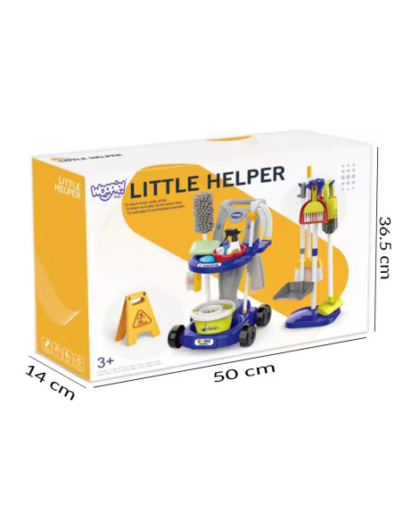 WOOPIE Zestaw do Sprzątania XXL Wózek 3w1 29 el. Niebieski