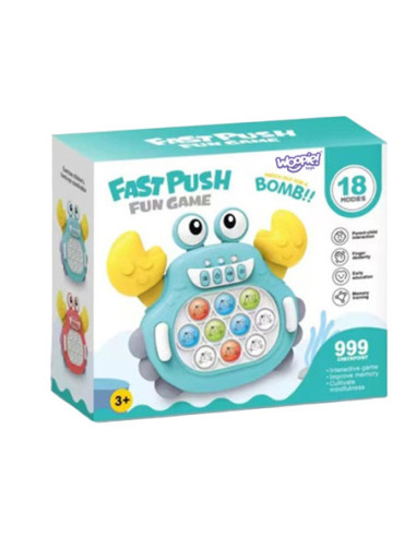 WOOPIE Gra POP IT Elektroniczna Antystresowa Zręcznościowa Krab Zielony