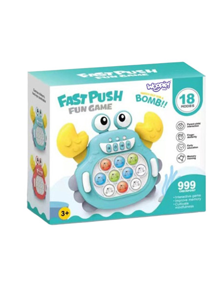 WOOPIE Gra POP IT Elektroniczna Antystresowa Zręcznościowa Krab Zielony