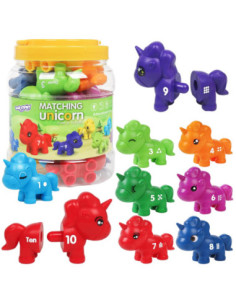 WOOPIE Zestaw Edukacyjnych jednorożców "Dopasuj Cyferki" 13 el.