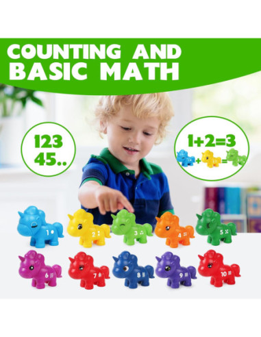 WOOPIE Zestaw Edukacyjnych jednorożców "Dopasuj Cyferki" 13 el.