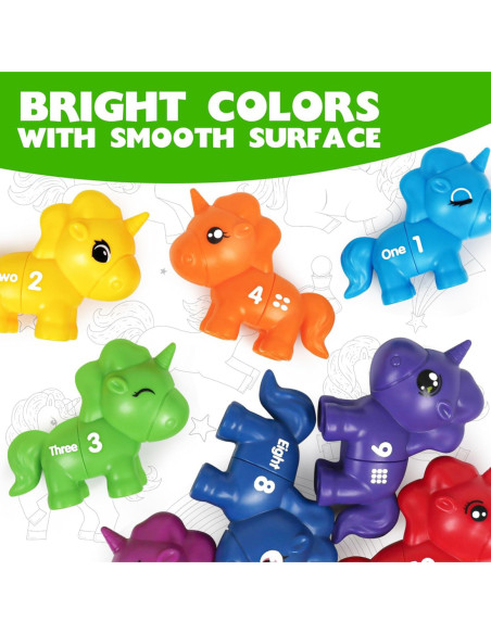 WOOPIE Zestaw Edukacyjnych jednorożców "Dopasuj Cyferki" 13 el.