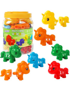 WOOPIE Zestaw Edukacyjnych jednorożców "Dopasuj Literki" 13 el.