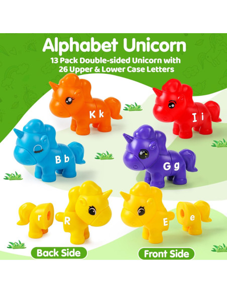 WOOPIE Zestaw Edukacyjnych jednorożców "Dopasuj Literki" 13 el.