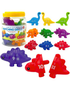 WOOPIE Montessori Learning Numbers Colors Set Dinosaurs to Assemble "Match the Numbers" 10 pcs.