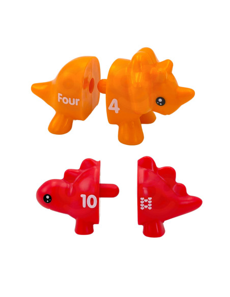 WOOPIE Zestaw Edukacyjnych Dinozaurów "Dopasuj Cyferki" 10 el.