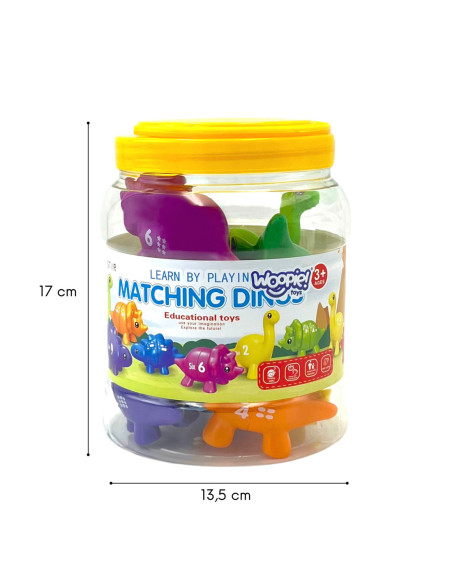 WOOPIE Zestaw Edukacyjnych Dinozaurów "Dopasuj Cyferki" 10 el.