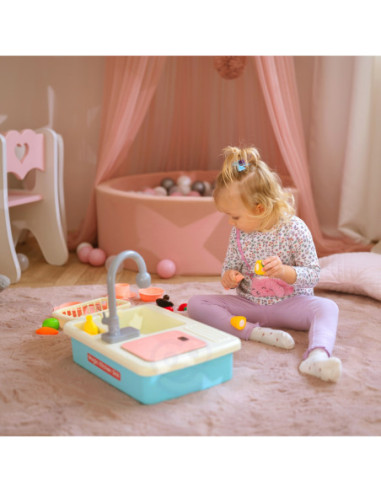 WOOPIE Zlewozmywak 2w1 Kuchnia Kran z Wodą Niebieski