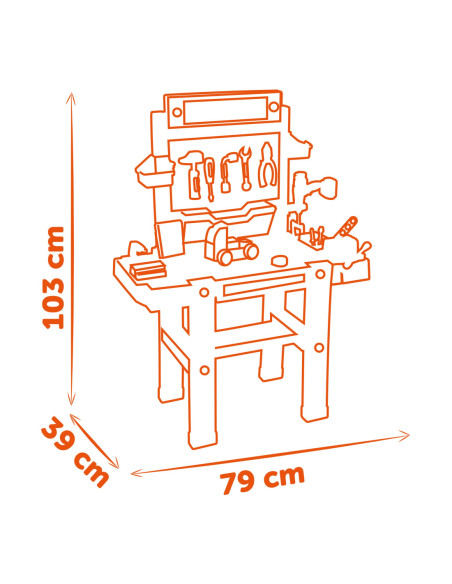 SMOBY Duży Warsztat Black & Decker Bricolo Ultimate - 92 Akcesoria