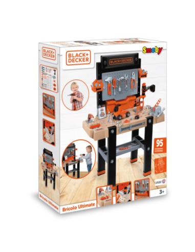 SMOBY Duży Warsztat Black & Decker Bricolo Ultimate - 92 Akcesoria