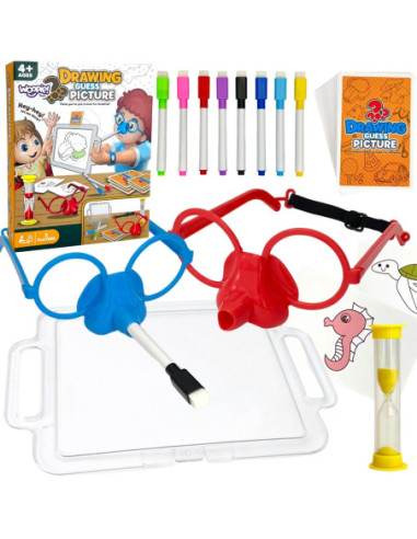 WOOPIE Gra "Narysuj i Zgadnij Obrazek" Malowanie Nosem