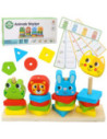 WOOPIE GREEN Układanka Montessori Zwierzątka na Stosie 27 el.