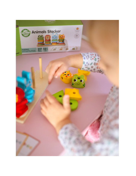 WOOPIE GREEN Układanka Montessori Zwierzątka na Stosie 27 el.
