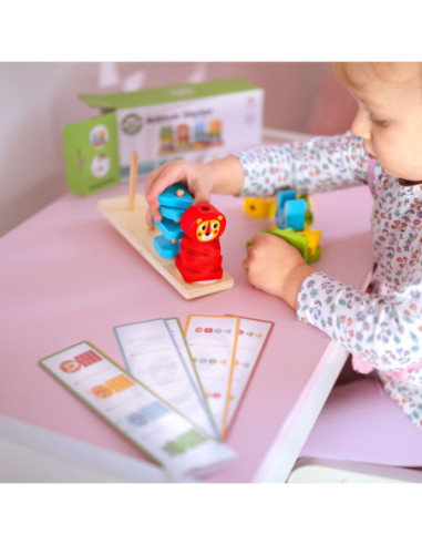 WOOPIE GREEN Układanka Montessori Zwierzątka na Stosie 27 el.