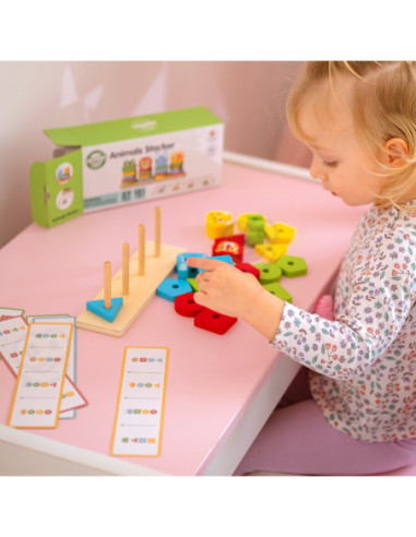 WOOPIE GREEN Układanka Montessori Zwierzątka na Stosie 27 el.