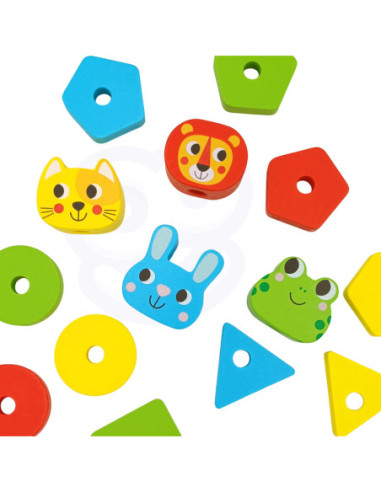 WOOPIE GREEN Układanka Montessori Zwierzątka na Stosie 27 el.