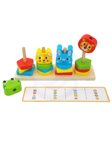 WOOPIE GREEN Układanka Montessori Zwierzątka na Stosie 27 el.