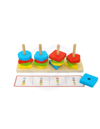 WOOPIE GREEN Układanka Montessori Zwierzątka na Stosie 27 el.