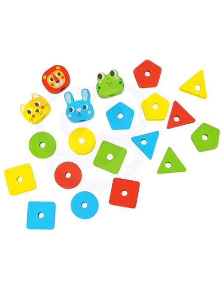 WOOPIE GREEN Układanka Montessori Zwierzątka na Stosie 27 el.