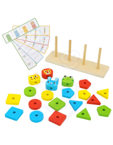 WOOPIE GREEN Układanka Montessori Zwierzątka na Stosie 27 el.