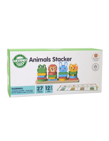 WOOPIE GREEN Układanka Montessori Zwierzątka na Stosie 27 el.