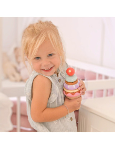 WOOPIE GREEN Lody Drewniane Układanka Cukiernik dla Dzieci 12 el.