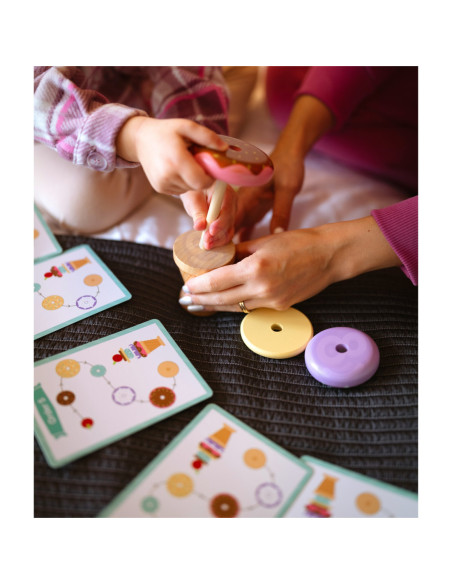 WOOPIE GREEN Lody Drewniane Układanka Cukiernik dla Dzieci 12 el.