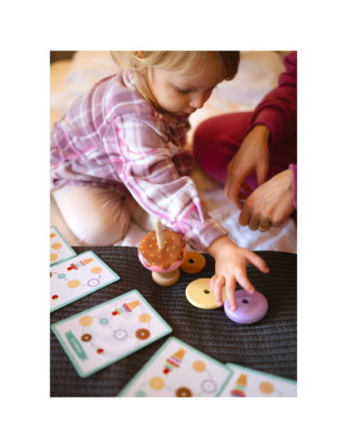 WOOPIE GREEN Lody Drewniane Układanka Cukiernik dla Dzieci 12 el.