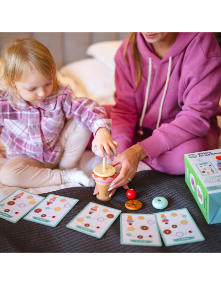 WOOPIE GREEN Lody Drewniane Układanka Cukiernik dla Dzieci 12 el.