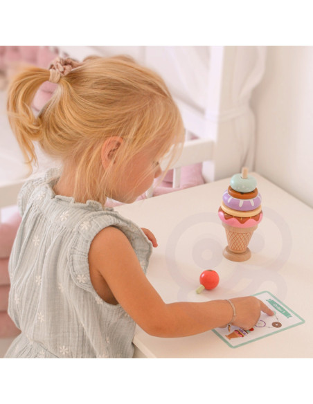 WOOPIE GREEN Lody Drewniane Układanka Cukiernik dla Dzieci 12 el.