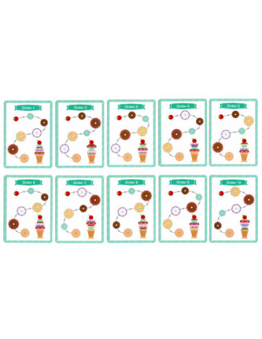 WOOPIE GREEN Lody Drewniane Układanka Cukiernik dla Dzieci 12 el.