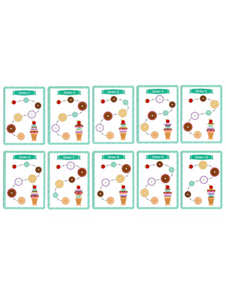 WOOPIE GREEN Lody Drewniane Układanka Cukiernik dla Dzieci 12 el.