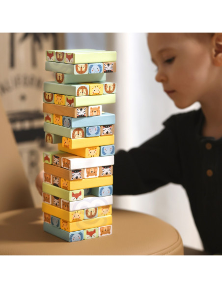 WOOPIE GREEN Gra Zręcznościowa "Chwiejąca Wieża" Zwierzęta 82 el.