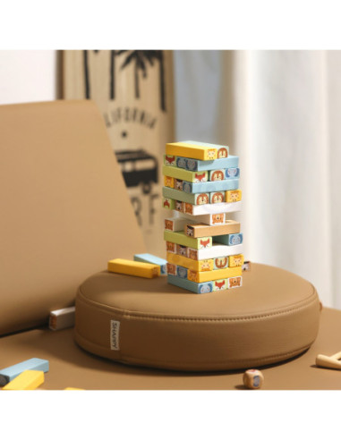 WOOPIE GREEN Gra Zręcznościowa "Chwiejąca Wieża" Zwierzęta 82 el.