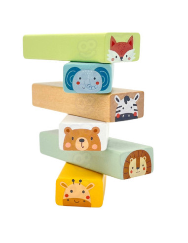 WOOPIE GREEN Gra Zręcznościowa "Chwiejąca Wieża" Zwierzęta 82 el.