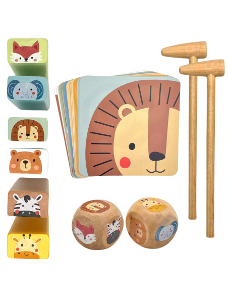 WOOPIE GREEN Gra Zręcznościowa "Chwiejąca Wieża" Zwierzęta 82 el.