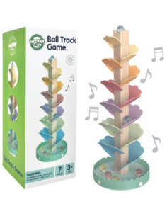 WOOPIE GREEN Drewniany Kulodrom Muzyczne Drzewko Tęczowe Montessori FSC