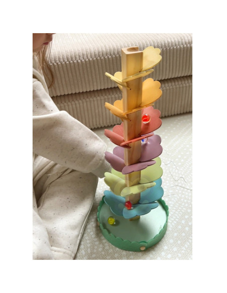 WOOPIE GREEN Drewniana Kolorowa Wieża Wirująca dla Dziecia