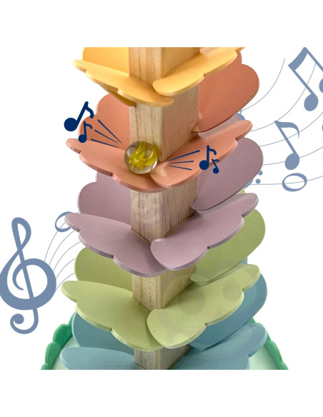 WOOPIE GREEN Drewniana Kolorowa Wieża Wirująca dla Dziecia