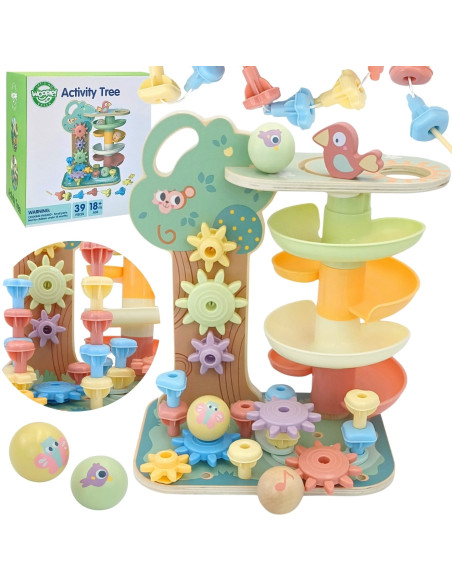 WOOPIE GREEN Drzewko Aktywności Kulodrom Montessori 4w1