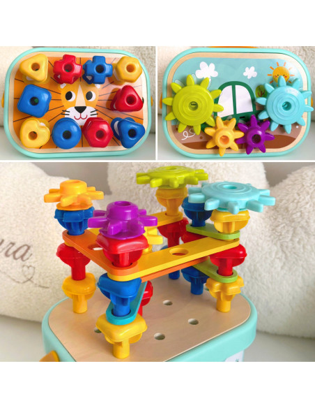 WOOPIE GREEN Układanka Montessori Kołki w Pudełku Stosy Nawlekanka