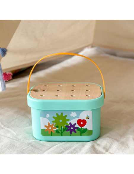 WOOPIE GREEN Układanka Montessori Kołki w Pudełku Stosy Nawlekanka