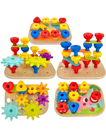 WOOPIE GREEN Układanka Montessori Kołki w Pudełku Stosy Nawlekanka