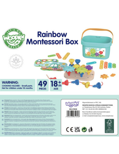 WOOPIE GREEN Układanka Montessori Kołki w Pudełku Stosy Nawlekanka