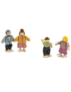 VIGA Zestaw Drewnianych Laleczek Materiałowe Ubranka 4 szt 2