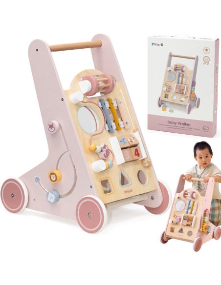 VIGA PolarB Drewniany Pchacz Chodzik Różowy Edukacyjny