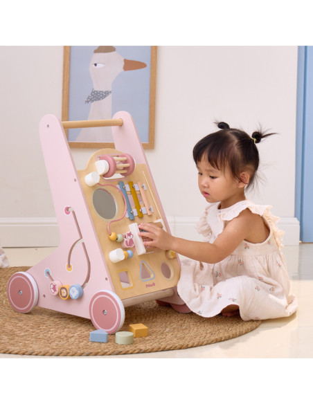 VIGA PolarB Drewniany Pchacz Chodzik Różowy Edukacyjny